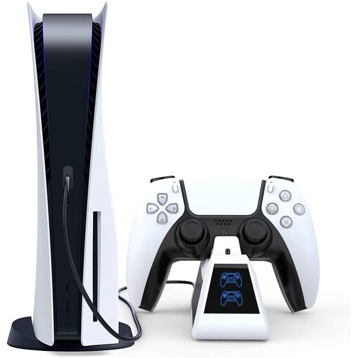 Chargeur pour Manette PS5, DualSense Playstation 5 Station Double USB  Support de Charge Rapide pour Contrôleur Sans Fil - Blanc - Cdiscount  Informatique