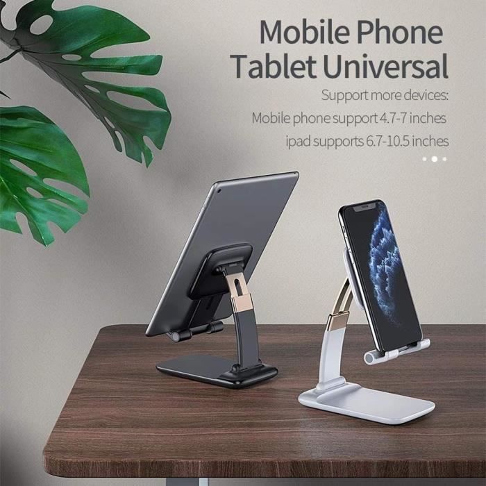 Support de bureau ou voyage pliable pour smartphones tablettes de 4 à 7,9  - Support pliable noir modèle SMALL