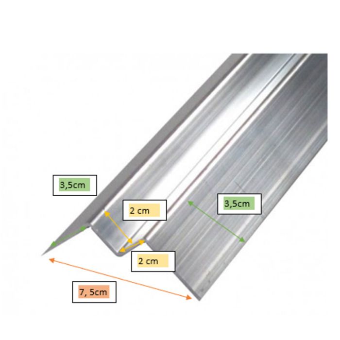 Profilé D'Angle Aluminium 50x25x2 Mm, RAL 7016 Gris Anthracite Mat, Longueur 2500 Mm - Protection Bord, Pare-Chocs, Fabrication Italienne - 4