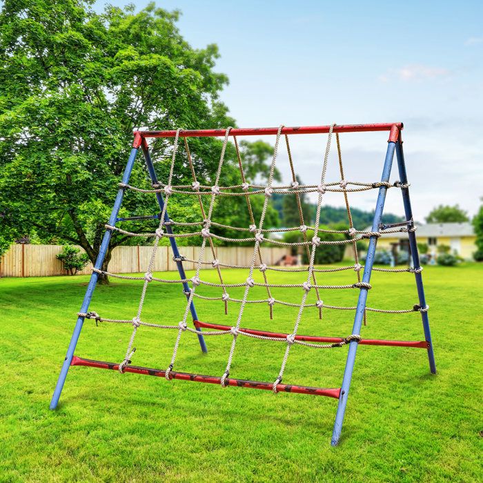 Filet d'escalade pour enfants, 2 x 3 m, polyester, double, intérieur/ extérieur, noir | Capuchon de 272,2 kg, grille 2 x 2, bords renforcés, facile à nettoyer/plier, pour hamac/barres de singe
