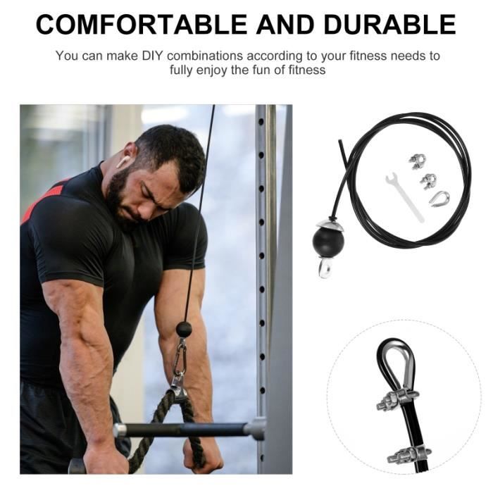 1 Set 2.5 Meters DIY Fitness Accessories Wire Rope Adjustable Gym Cdiscount Sport