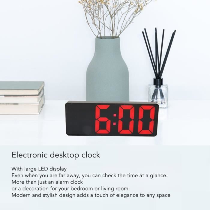 Horloge LED ThreeH Avec Miroir Et RGB - Réveil, Charge USB, 6 Luminosités | Décoration Bureau Et Maison