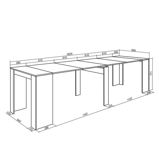 Table console extensible - SKRAUT HOME - RF2628 - Blanc - Pour 14 personnes  - 302 cm - Cdiscount Maison