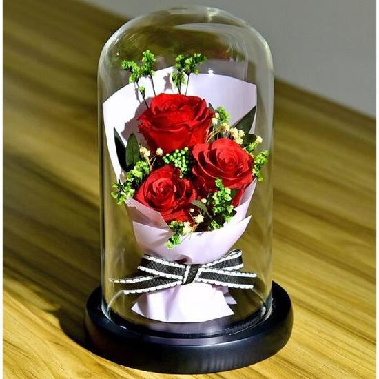 La 3 rouges Rose Eternelle pour Saint-Valentin Fête Anniversaire Mariage -  Cdiscount Maison