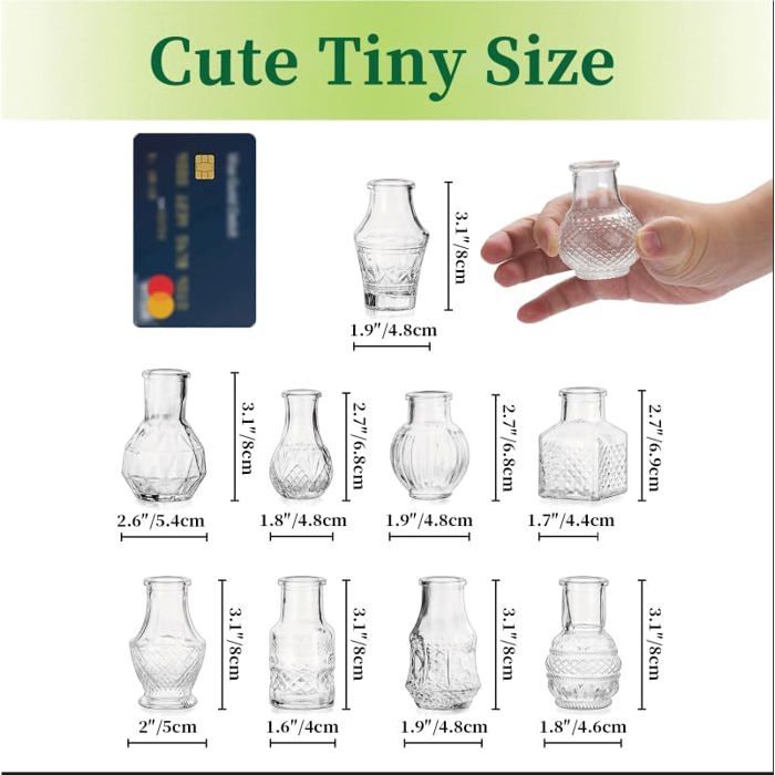 Lot De 12 Mini Vases En Verre - 250 ML Avec Corde Jute - Déco Table Mariage