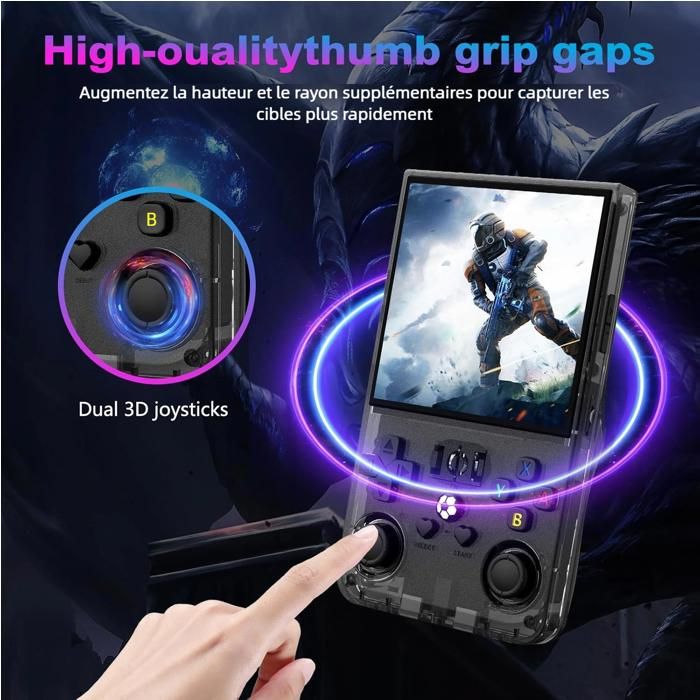 Console Portable Rétro R36MAX 128Go - 40000 Jeux IPS 4 Pouces Batterie 4000mAh Noir