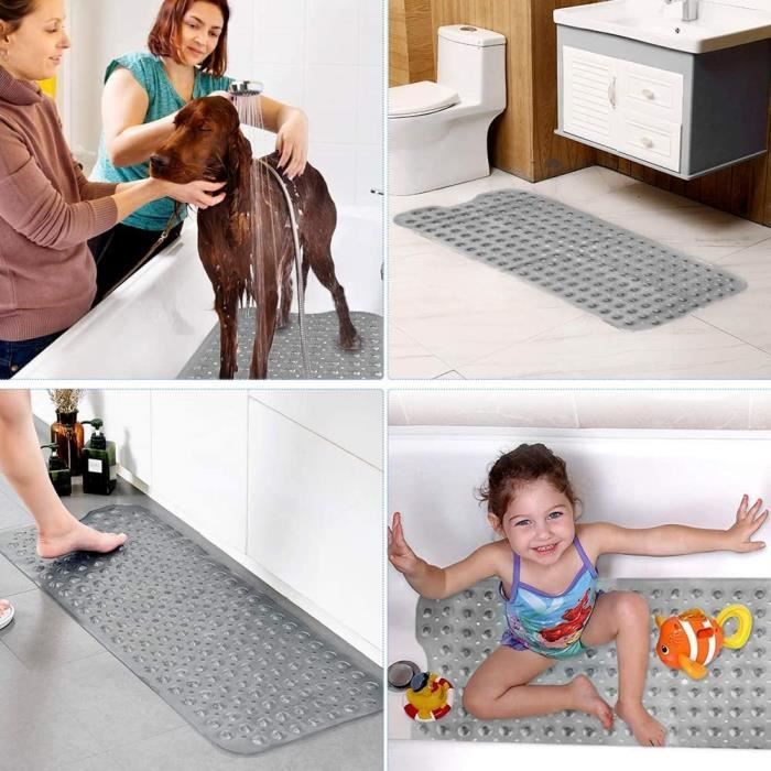 Tapis De Baignoire Antidérapant Bébé 40x70 Cm - Ventouses, Animaux Marins, Lavable