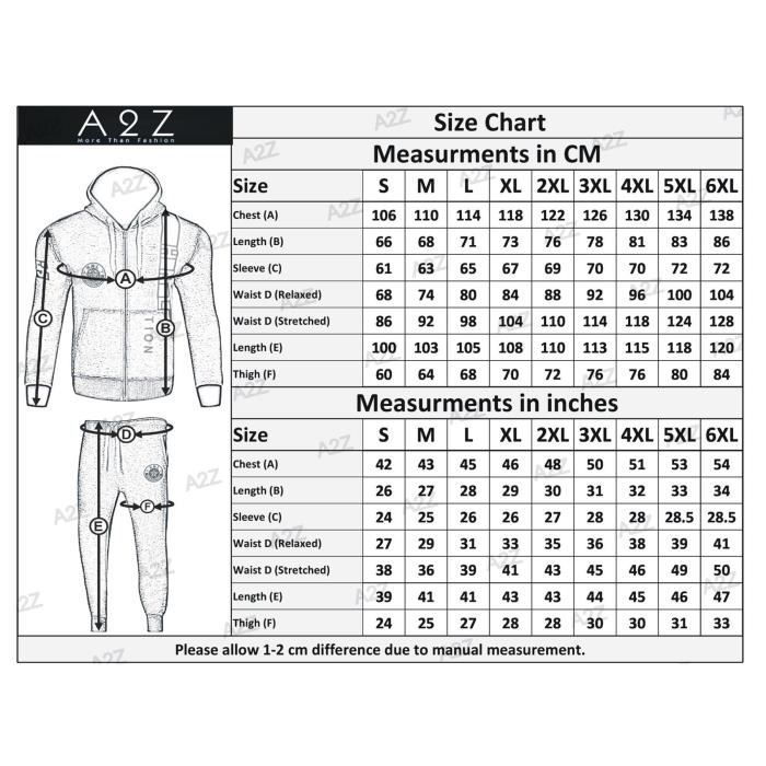 A2Z Hommes Plain Survêtement Mode Encapuchonné Top Avec Joggers