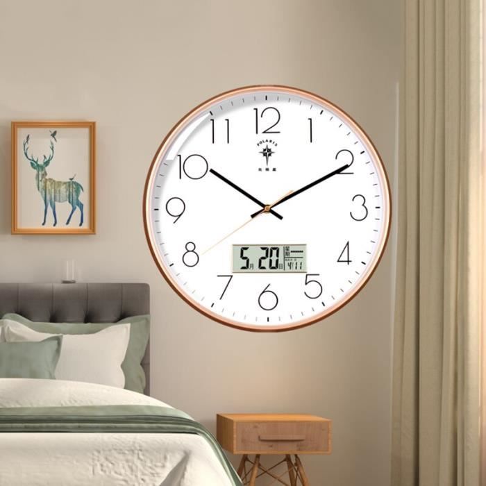 🌹12 pouces Horloge murale lumineuse horloge électronique numérique Led , horloge numérique ronde - Cdiscount Maison