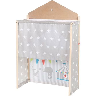 Maisonnette Enfant 4-en-1 En Bois Et Tissu – Cabane Avec Théâtre, épicerie, Poste, Kiosque (jaune)