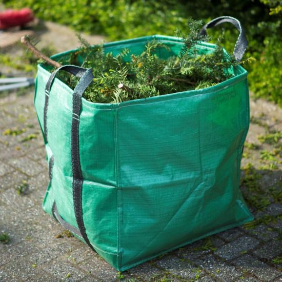 Vert 1 x 170 litres Auto-élévateur et stable 1 sac à déchets de jardin pop-up de 170 litres Sac à feuilles Sac de jardin Sacs de jardin pliables de 220 g/m² 