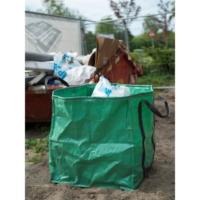 Nature Sac à déchets de jardin carré Vert 148 L