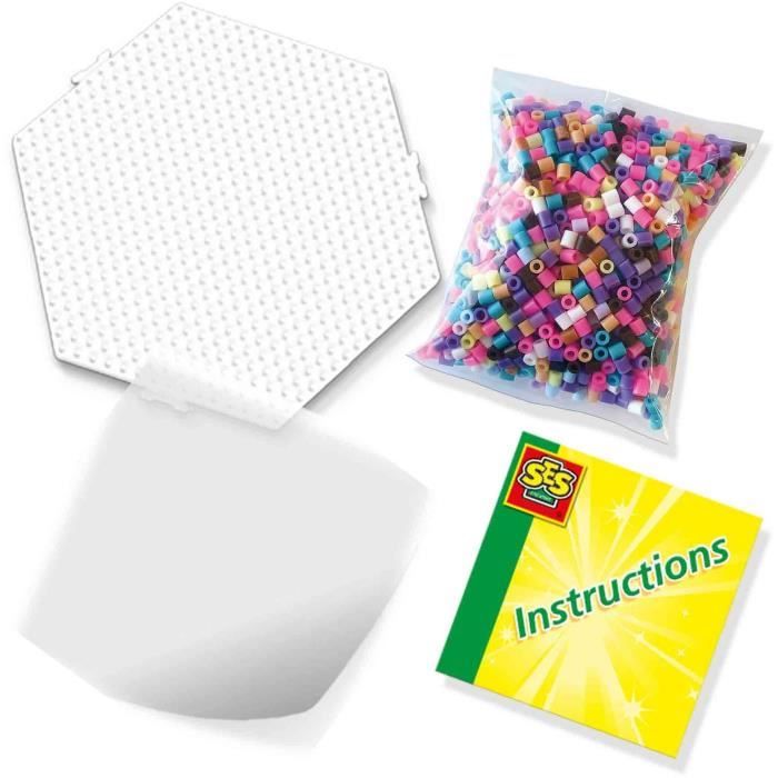 Kit Perles à Repasser Licornes Et Princesses – SES Creative, Sans PVC, Avec Plaques Et Papier, 5 Ans+