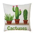 Cartoon Cactus Coton Lin housse de coussin taie d/'oreiller NEUF