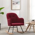 BEST SALE ®1208 Fauteuil à bascule Chaise à bascule Moderne - Rouge bordeaux Velours-0