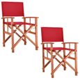Chaises de Jardin Cannes DEUBA Rouge Pliable en Bois d'Eucalyptus Certifié FSC®-0