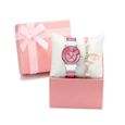 SHARPHY Montre Fille Enfant et Bracelet Fille - Cadeau pour enfants ado - Mickey cristal 2021 marque quartz acier étanche rose-0