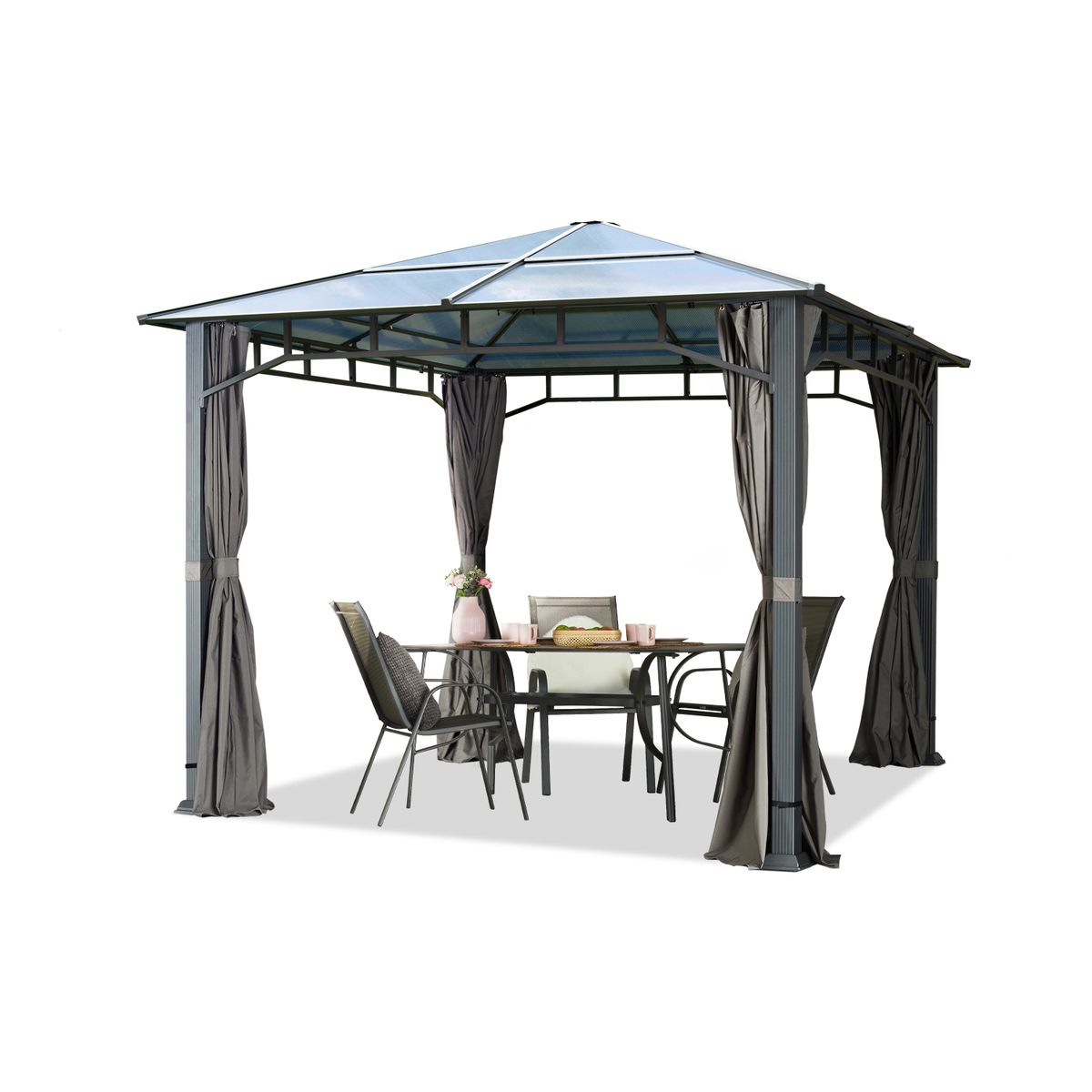 TOOLPORT pavillon de jardin 3x3 m tonnelle de jardin plaque