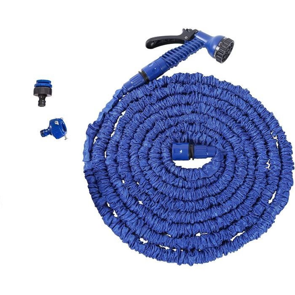 Tuyau D'Arrosage Extensible 15M Avec Buse 8 Fonctions - Flexible Et Robuste Noir