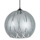 TOSEL Suspension 1 lumière - luminaire intérieur - verre aluminium - Style urbain - H85cm L30cm P30cm