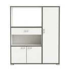 PEGANE Desserte Micro ondes coloris Blanc mat - 90 x 111,8 x 40 cm