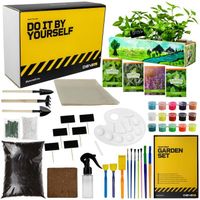 DIYBS Kit de culture complet pour enfants avec graines de fleurs de thé, outils en bois, terreau, peintures & boîte de culture 