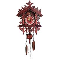  Pendule à Coucou, Pendule de forêt Noire Traditionnelle Pendule en Bois Antique Horloge Murale à Quartz