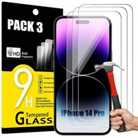 Verre Trempé pour iPhone 14 Pro (6,1") Installation Facile Anti-rayure Pack de 3