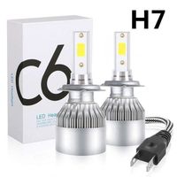 2PCS C6 Ampoule H7 LED Mini Phare de Voiture,6000K 36W 3800lm IP67 Étanche Anti Erreur pour MotoLumière-Blanc