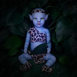 POUPÉE 50 cm Veilleuse Avatar réaliste Reborn bébé poupées garçons entièrement en vinyle lavable vivant jouets cadeau,garçon réveillé