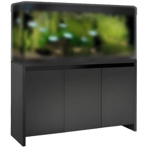 SOUS MEUBLE Meuble Aquarium Roma 240 Noir Et Bandeau Laqué Noir - Aquatlantis