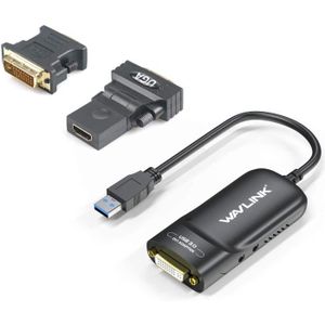 ADAPTATEUR AUDIO-VIDÉO  Adaptateur vidéo USB 3.0 vers DVI-VGA-HDMI pour pl