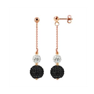 Boucle d'oreille Boucles d'Oreilles Pendentif Argent TAG-BO012-BOWL10-WHBL Rose / Noir - Be Loved