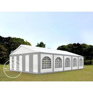 TONNELLE - BARNUM Tente de réception TOOLPORT 5x10m gris-blanc en PV
