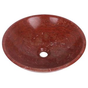 LAVABO - VASQUE Vasque à poser en pierre naturelle rouge en marbre