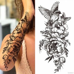 Tatouage Temporaire Réaliste 3D Fleurs - Pour Homme Et Femme, Couleur Noir - Neuf Dans Son Emballage