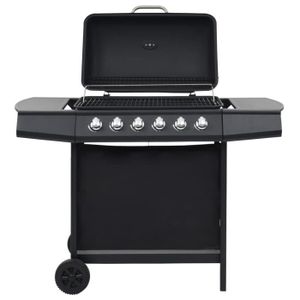 BARBECUE FDIT Barbecue au gaz avec 6 zones de cuisson Acier Noir - FDI7843871957058