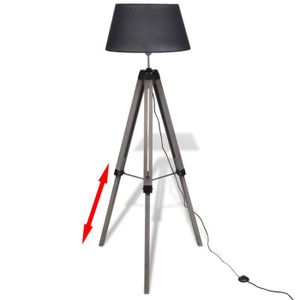 Lampadaire H/être Design Lampe sur pied tr/épied avec abat-jour en tissu haute qualit/é en rouge et tr/épied//structure en bois Applique faite main | H = 160/ cm