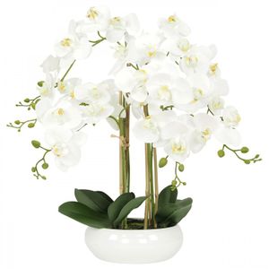 FLEUR ARTIFICIELLE Orchidées artificielles blanche 55cm