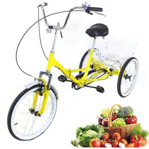 TRICYCLE 20 pouces Jaune clair Tricycle 3 roues 1 vitesse p