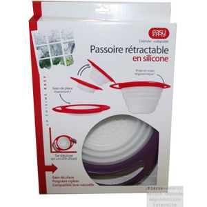 Easy Make KB5091 Passoire R/étractable Silicone Noir//Rouge//Vert//Violet 23 CM