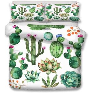 Bevvsovs/® Housse De Couette Cactus Vert Mignon Abstrait 200 X 200 Cm 3D Housse De Couette Et Taie Literie 3 Pi/èces Lit Enfants Gar/çons Filles Ados Hommes Chambre D/écoration Cadeaux Ensemble De Housse
