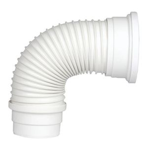 PIPE D'EVACUATION WC Pipe WC flexible - WIRQUIN - RWC1090 - Longueur 320-520 mm - Blanc - PVC