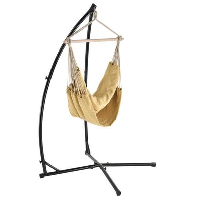 Decoris - Chaise Hamac suspendue Écru Poly Coton Ø.82 x H.123 cm