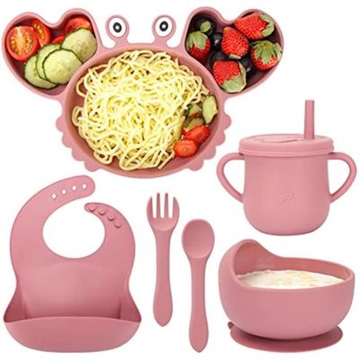 Set Alimentation Bébé PandaEar 9 Pièces Silicone - Assiettes Ventouse, Bols, Gobelets | Sécurité Certifiée