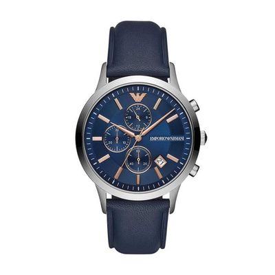 Emporio Armani Renato Chronograph Quartz Blue Dial Men s Watch AR11216 Achat vente montre Cdiscount