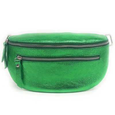 Sac banane OH MY BAG LOU ANN Cuir graine Femme Vert anglais irise Vert anglais irise Cdiscount Bagagerie Maroquinerie