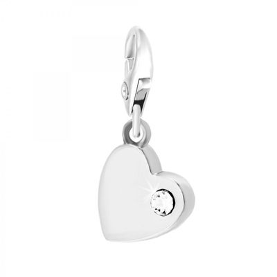 Bracelet Femme Charm Cœurs Enlacés Argenté Avec Cristaux Clairs - P381 - Neuf Avec étiquettes
