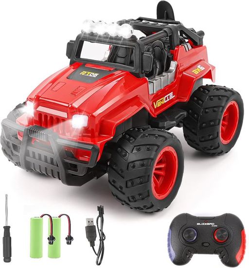 Voiture Télécommandée Amphibie Enfant - RC Tout Terrain, étanche, 360° Rotation - Cadeau 3-12 Ans - Bogseth