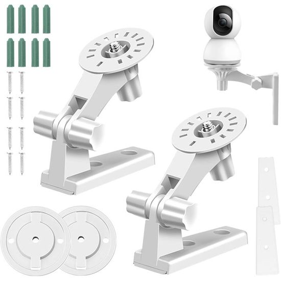VZU 2 Soportes De Pared Para Cámara TP-Link Tapo C200/C210/C220/C225/TC70, Kasa EC70/KC410S, ángulo Ajustable De Rotación De 180 Grados, Color Blanco